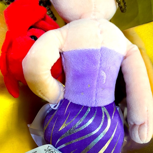 PURPLE MERMAID HOLDING CRAB PLUSH BY THE PETTING ZOO DOLL HAS EMBROIDERED FACE - Picture 16 of 16